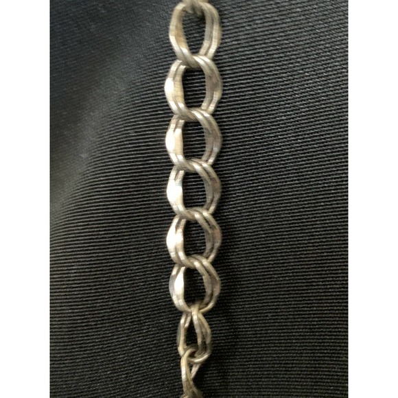 Sterling Bracelet Double Curb Chain Flat Bracelet - Picture 3 of 6